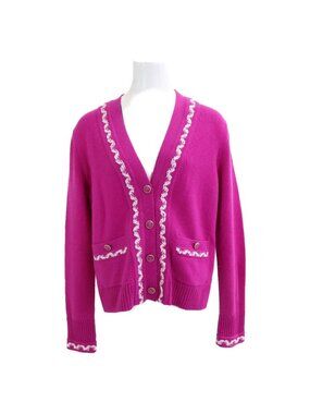 Chanel Cashmere CC Logo Button Cardigan 38